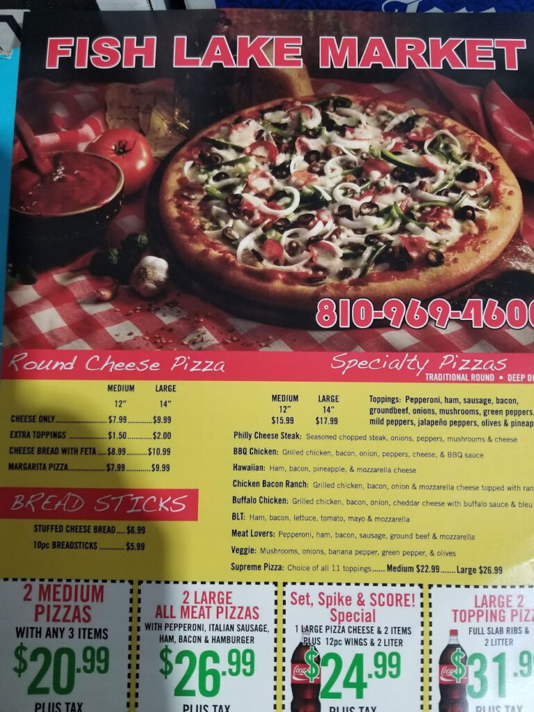 Fish Lake Market Liquor & Pizza Menu